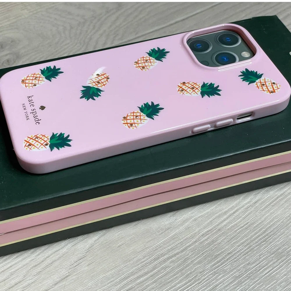 Kate Spade Jeweled Pineapple  Pink Iphone 13 PRO MAX case